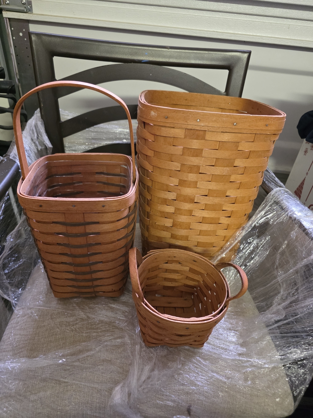 Longaberger Woven Basket Set in Warm Tan